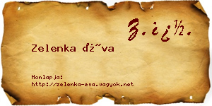 Zelenka Éva névjegykártya